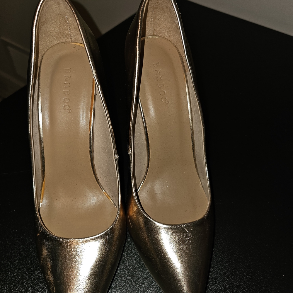 BAMBOO Metallic Gold Heels